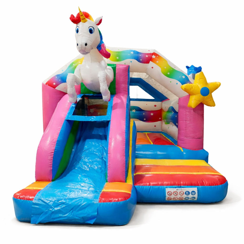 Hüpfburg JB Slide Combo Einhorn 02 Hüpfburg JB Slide Combo Einhorn 01