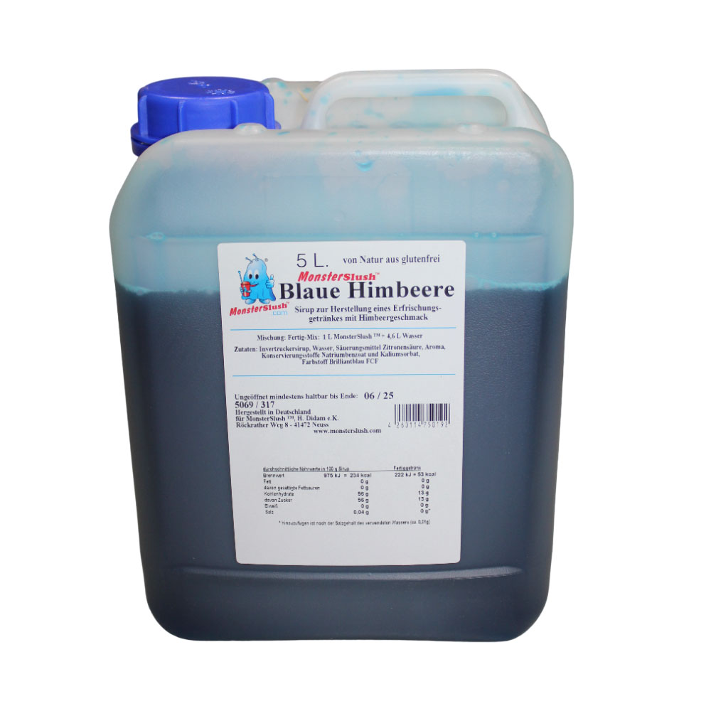 Slush-Blaue-Himbeere-Kanister Slush Sirup Blaue Himbeere 5 Liter Kanister
