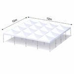 12x12m Abbildung Faltzelte Seitenansicht