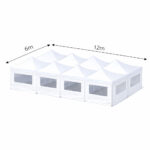 6x12m Faltzelt mit Seitenteilen
