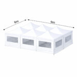 6x9m Faltzelt mit Seitenteile
