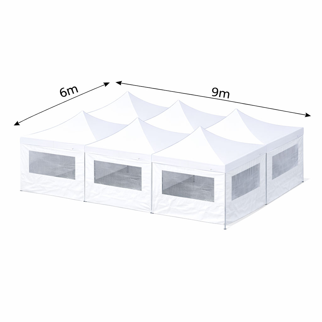 6x9m Faltzelt mit Seitenteile 6x9m Faltzelt mit Seitenteile