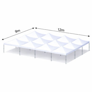9x12m Abbildung Faltzelt Seitenansicht