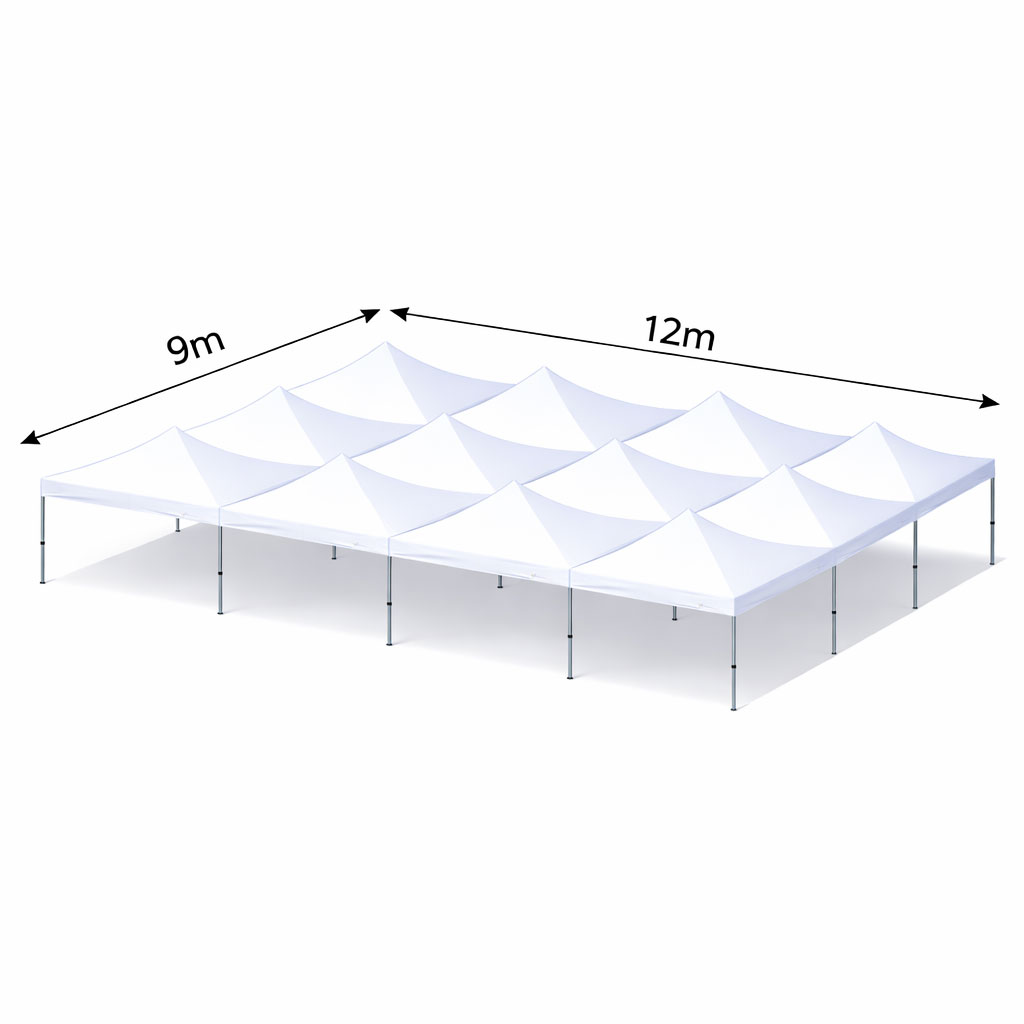 9x12m Abbildung Faltzelt Seitenansicht 9x12m Abbildung Faltzelt Seitenansicht