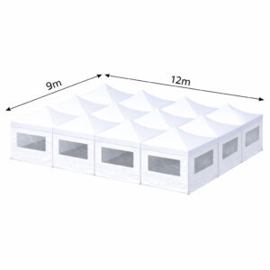 9x12m Faltzelt mit Seitenteilen