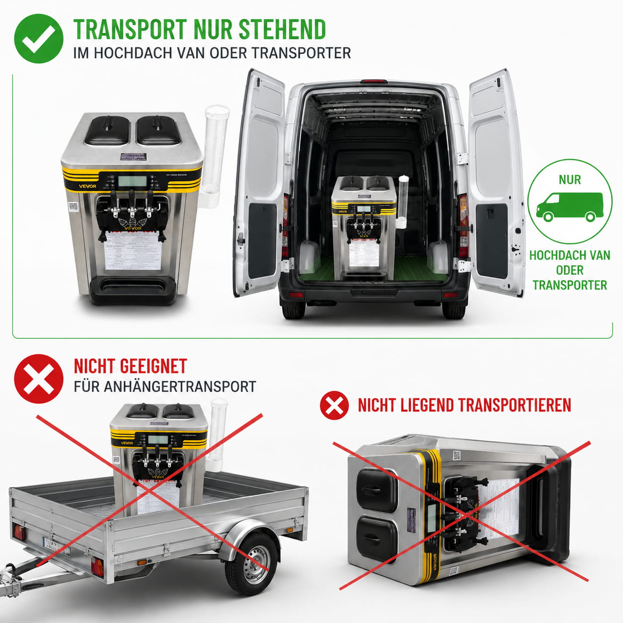 Vevor Softeismaschine 10 - Transport Vevor Softeismaschine