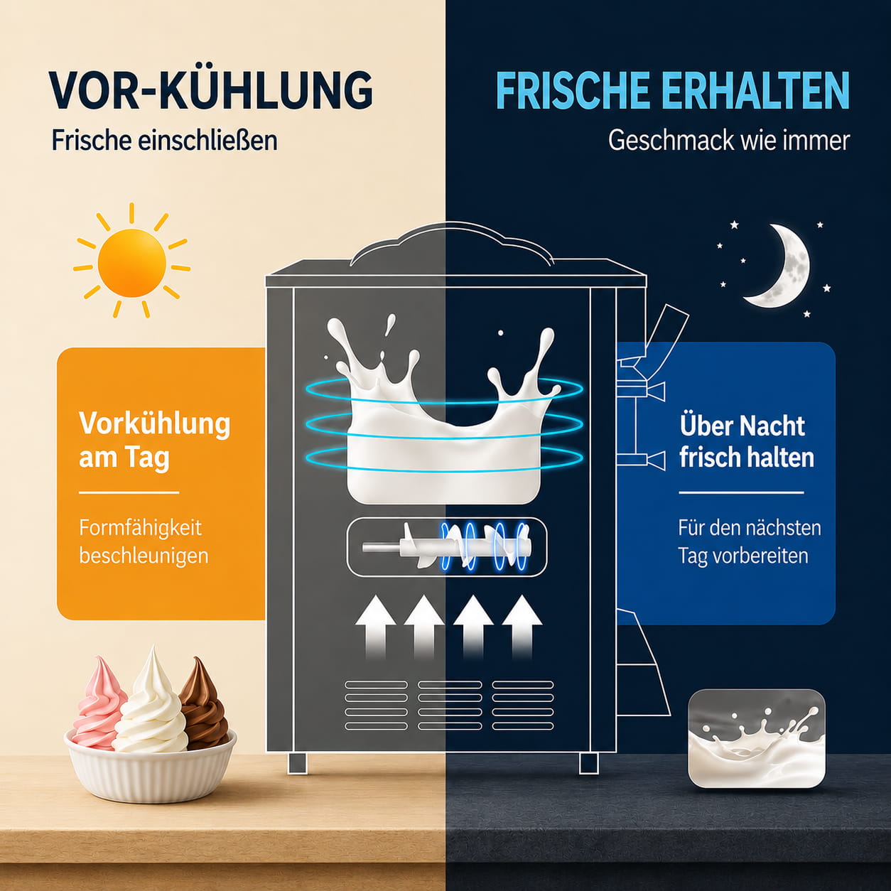 Vevor Softeismaschine 12 - Vorkühlung Vevor Softeismaschine